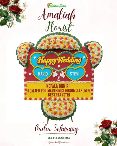 Papan Bunga Pernikahan Cengkok